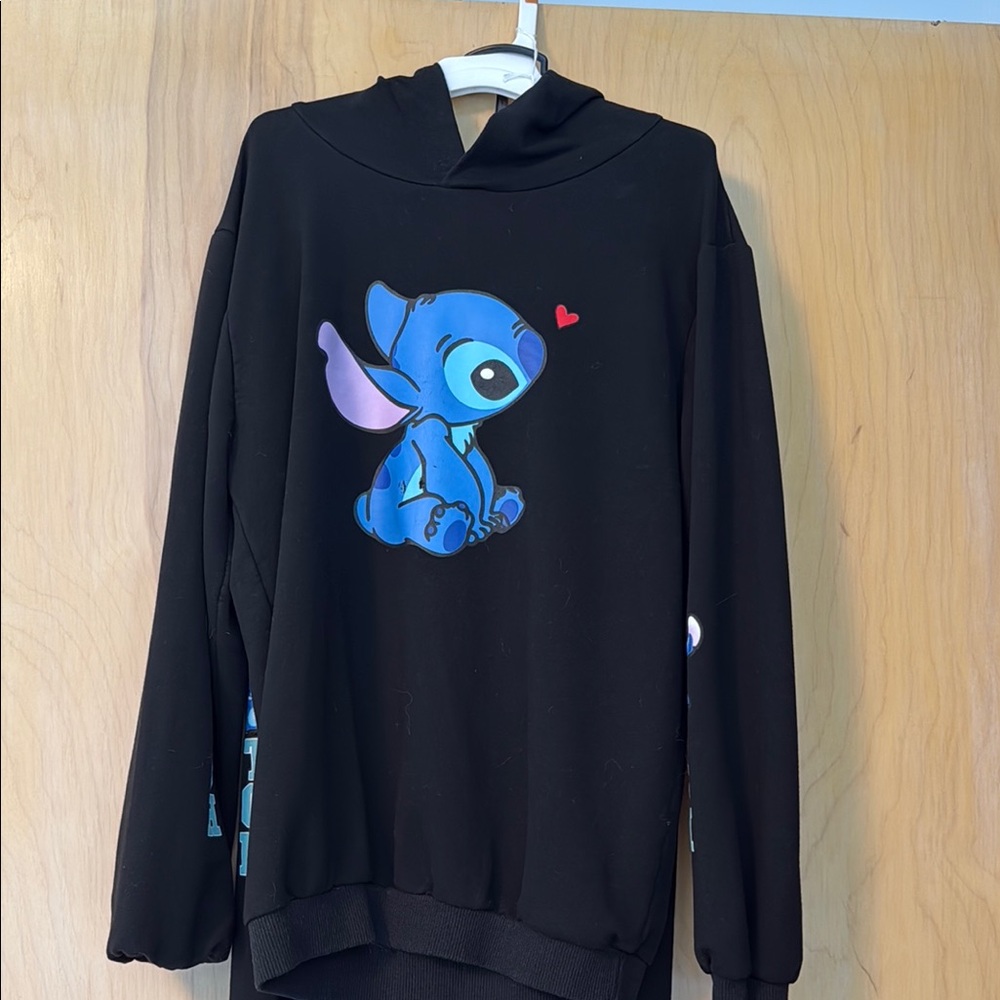 Kids Black and Blue Character Hoodie Set